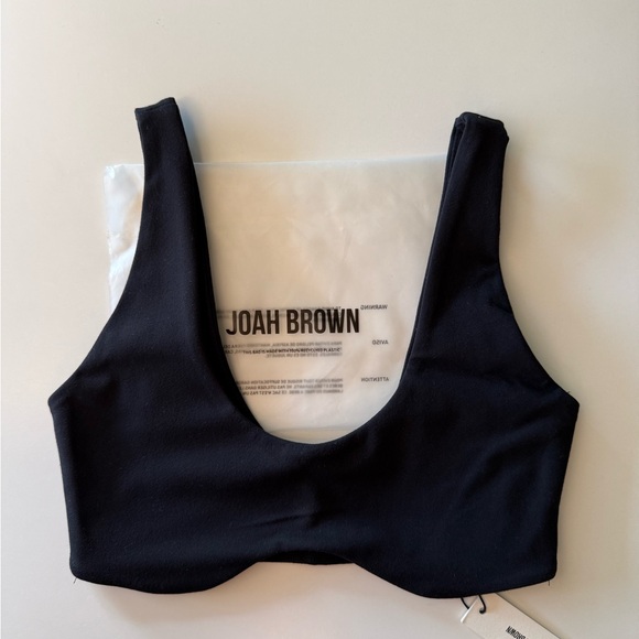 JOAH BROWN: SUEDED ONYX CONTOUR BRA - Picture 3 of 7